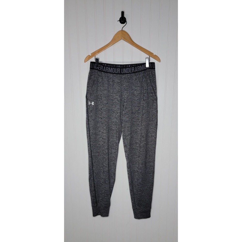 Under Armour Joggers Pants Women's Size Medium Loose Gray & Black Elastic Waist